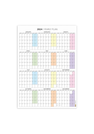 2027 Yıllık Planlayıcı Duvar Takvimi, 2027 Takvim, 2027 Planlayıcı, Büyük Duvar Takvimi Çok Renkli