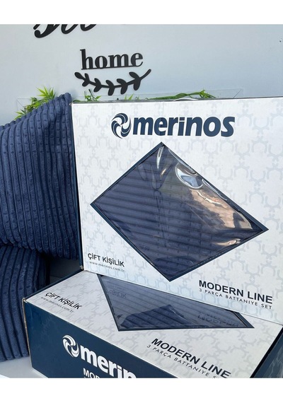Sarar Merinos Modern Lıne Tek Kişilik Battaniye 2 Parça Yatak Örtüsü Seti Modernlıneteklacivert02 Lacivert