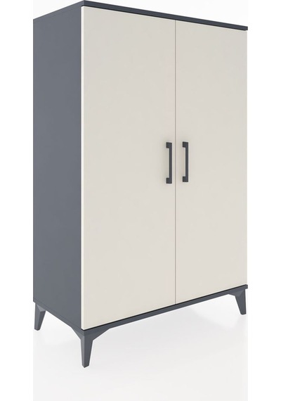 Hyperion Dolap 3 Raflı 2 Kapaklı 88x44x134 Antrasit-aytaşı Antrasit