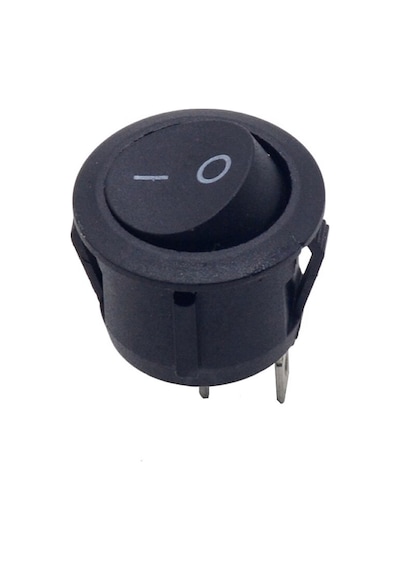 Robizstore-Yuvarlak 2 Pin Anahtar Rocker Switch Mini Buton Kcd1 Siyah Açma