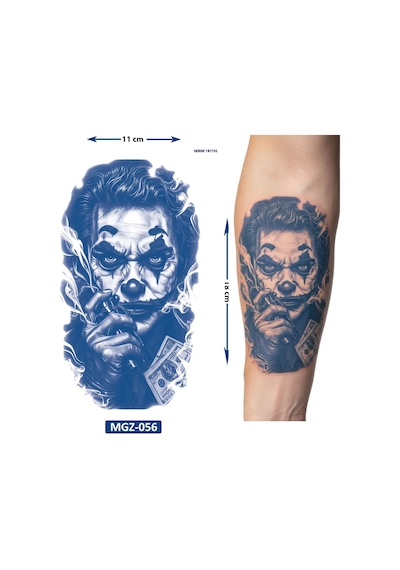 Joker Dolar 1 Ay Kalıcı Geçici Dövme Yapıştırma Dövme