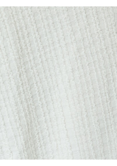 Koton Beli Bağcıklı Yüksek Bel Geniş Paça Pantolon Ekru 5sal40078ık Ekru