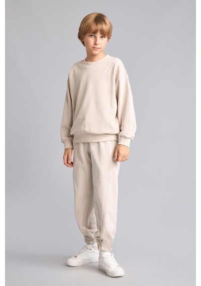 Defacto Oversıze Bisiklet Yaka Bej Sweatshirt Erkek Çocuk H7135a826aubg186 Bej-bg186