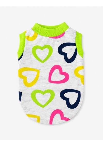 Miniş Kalpli Küçük Irk Köpek Sweatshirtü - Kolsuz-21596