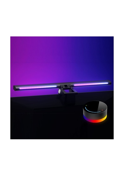 Bilgisayar Monitörü Ekran Işık Çubuğu Led Rgb Siyah Göz Bakımı Kablosuz Uzaktan Kumanda 22-30 İnç