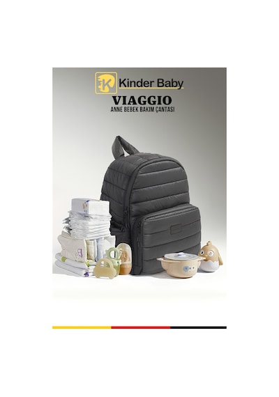 Kinder Baby Viaggio Termal Siyah Bebek Bakım Çantası Siyah