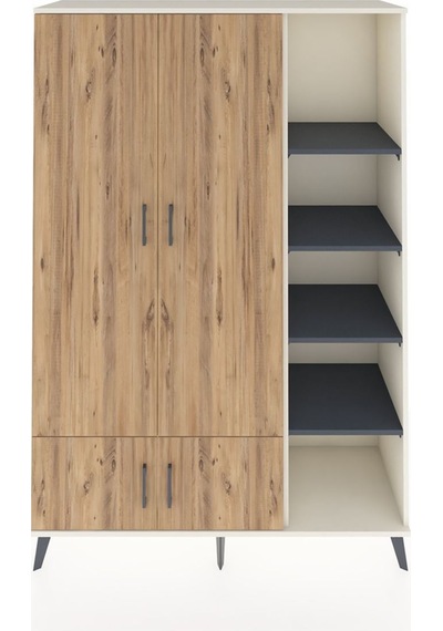 Hyperion Dolap 6 Raflı 4 Kapaklı Tek Askılı 132x44x195 Aytaşı-çam/antrasit Atlas Çam/antrasıt Hyperion Dolap 6 Raflı 4 Kapaklı Tek Askılı 132x44x195 Aytaşı-çam/antrasit Atlas Çam/antrasıt