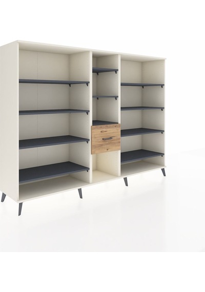 Hyperion Dolap 11 Raflı 3 Çekmeceli 220x44x163 Aytaşı-antrasit/ç Aytaşı-antrasit/çam Hyperion Dolap 11 Raflı 3 Çekmeceli 220x44x163 Aytaşı-antrasit/ç Aytaşı-antrasit/çam