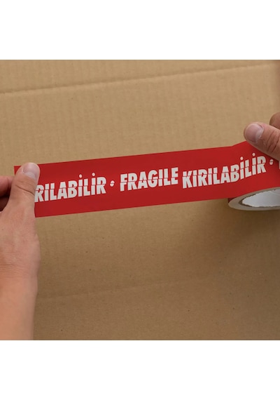 Kırılabilir Kırmızı Koli Bandı En:45cm Metraj:66metre1.adet