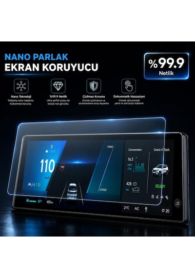 Renault Scenic E-tech Ekran Koruyucu Dijital Gösterge 12.3 İnç Sadece Ekran Koruyucu