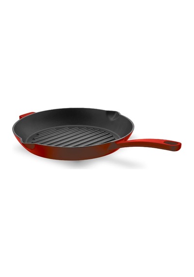Korkmaz A2847-1 Casta Kırmızı Yuvarlak 28x28 Cm Grill Döküm Tava