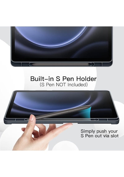 Samsung Galaxy Uyumlu Tab S9 Fe Plus/s10 Plus/s9 Plus Kılıf Kalem Bölmeli Smart Case X610-16-810-18 X820 Kılıf
