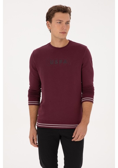 U.S. Polo Assn. Erkek Regular Fit Bisiklet Yaka Bordo Sweatshirt 50316372-VR177