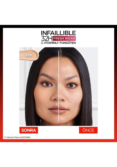 Infaillible 32h Fresh Wear C Vitaminli Fondöten - 220 Sable Sand 30 Ml Çok Renkli