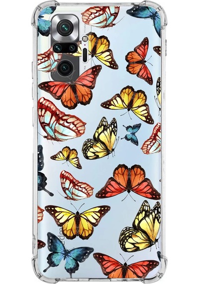 Prinrify Xiaomi Redmi Note 10 Pro Uyumlu Water Color 2 Baskılı Şeffaf Köşe Korumalı Antişok Kılıf
