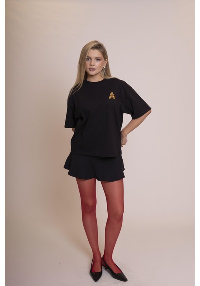 Afloow Muse Oversize Siyah Tişört %100 Pamuk Ön Leopar A Harfi Detaylı, Sırtı Büyük Leopar Baskılı, Rahat Ve Şık Tasarım Unisex Günlük T-shirt Siyah Afloow Muse Oversize Siyah Tişört %100 Pamuk Ön Leopar A Harfi Detaylı, Sırtı Büyük Leopar Baskılı, Rahat Ve Şık Tasarım Unisex Günlük T-shirt Siyah