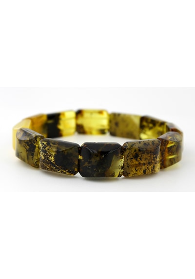 Kehribar Bileklik Fosilli Roleks Özel Tasarım Ambergold Blk23-54 Çok Renkli