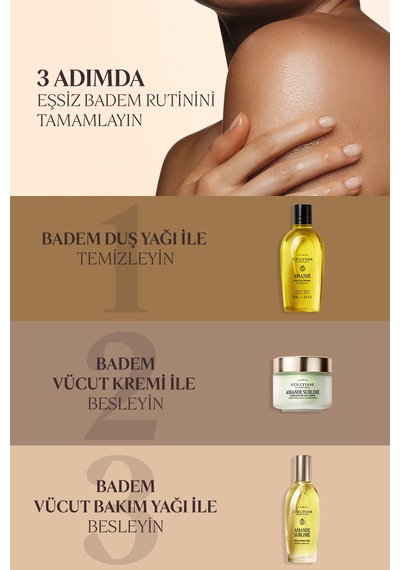 Badem Vücut Bakım Yağı, %50 Tatlı Badem Yağı İçeren Besleyici Ve Nemlendirici, Omega 6 Ve 9, 100 Ml