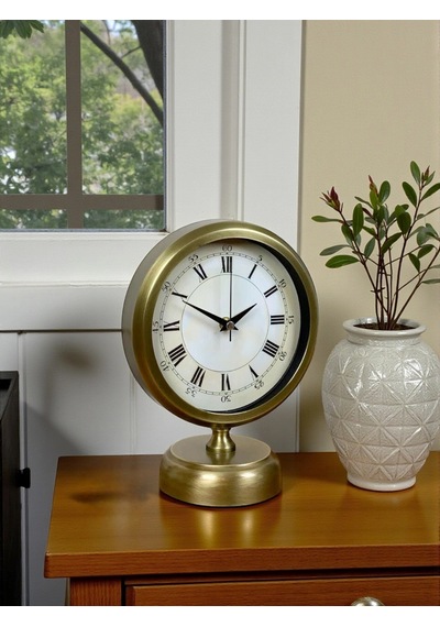 Aurum Retro 25x20 Eskitme Metal Masa Saati Çok Renkli