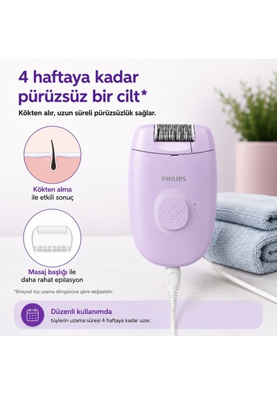 Philips Epilatör Series 2000 Bre237/05 Kablolu Epilatör + Voilet 100 Ml Kadın Parfüm Hediyeli