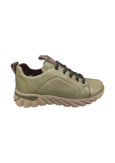 Mammamia 24k-3585 Kauçuk Taban Kadın Deri Ayakkabı Olive