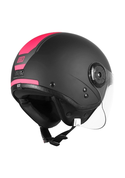 Origine Neon Yarım Motosiklet Kaskı Siyah Fuşya