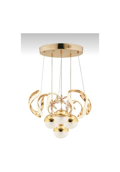 Kumandalı 3 Renk Işık Özellikli 4 Toplu Modern Gold Kaplama Sarkıt Led Avize Salon Avize Gold