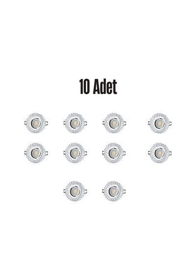 Ct-6569 Menekşe Cam Spot Ampülsüz 10 Adet Beyaz