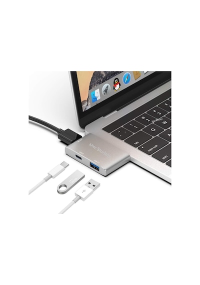Usb-c Hdmı Adaptör, Macbook Air Ve Pro Uyumlu Dual Usb-c Hub, 4k Hdmı Görüntü Aktarımı, Usb 3.0 5gbps Veri, 100w Pd Şarj Geçişli, Alüminyum Çoklayıcı Gri