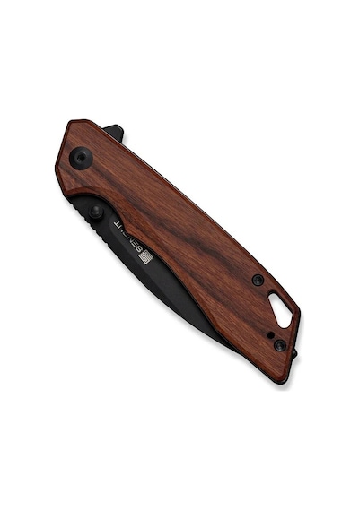 Sencut Stratex Guibourtia Wood Handle Black 9cr18mov Blade Kamp Çakı Kahverengi