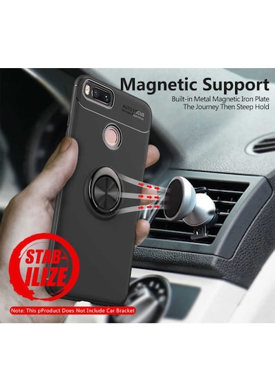 Xiaomi Mi A1 Yüzüklü Manyetik Ravel Kilif Kirilmaz Ekran Koruyucu 514180289