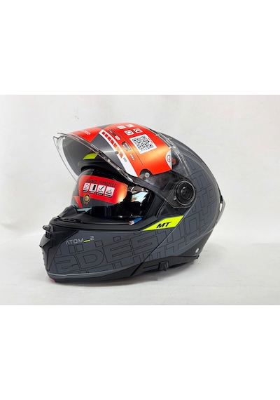 Mt Atom 2 Sv Destiny C2 İç Güneş Vizörlü Çene Açılır Kask Mat Gri