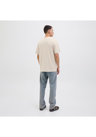 Jack & Jones Jack&jones One Color Summer Erkek Bej Yuvarlak Yaka Tişört Bej