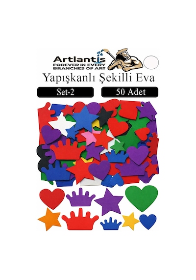 Şekilli Eva Yapışkanlı 50 Li 1 Paket Kendinden Yapışkanlı Eva Sticker Okul Öncesi Kreş Ana Sınıfı Etkinlik Proje Beyaz