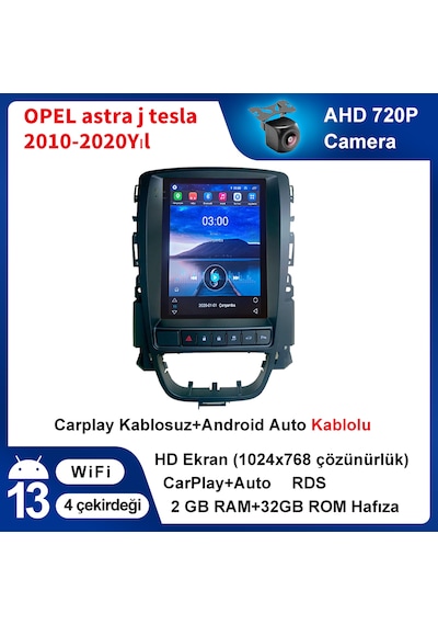 Opel Astra J Tesla 2010-2020yıl 2gb Ram 32gb Rom Multimedya