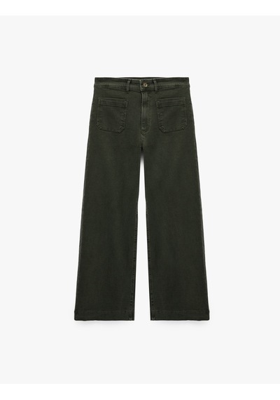 Koton Normal Bel Cep Detaylı Kısa Geniş Paça Denim Pantolon - Culotte Jeans Ovd 7wal40301md