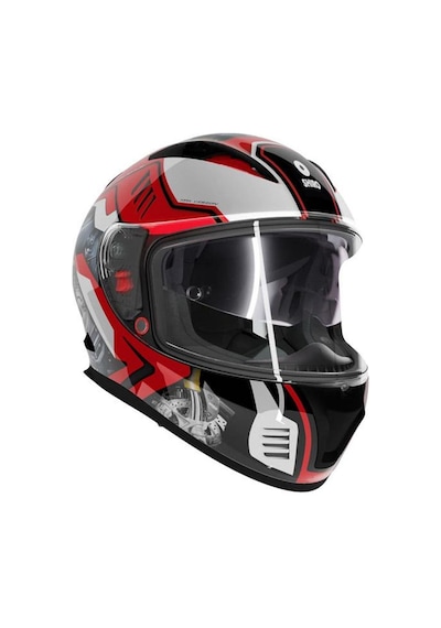 Shiro Sh-605 Sv Shadow Road Rider Full Face Motosiklet Kaskı Iridium Vizörlü Siyah - Kırmızı
