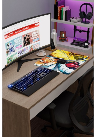 One Punch Man Kaymaz Dikişli Kauçuk Oyuncu Mousepad V2 - 48x40 Xl Gaming Mouse Pad Fare Altlığı