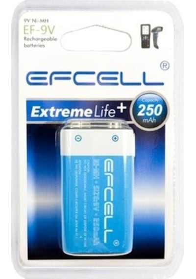 Efcell Şarjlı Pil 9V 250MAH Ni-Mh Efcell EF-9V