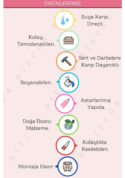 Diecor Dekoratif Boyanabilir Polistren 1 Adet 4 Cm Duvar Çıtası Beyaz 4 Cm Model:xa254