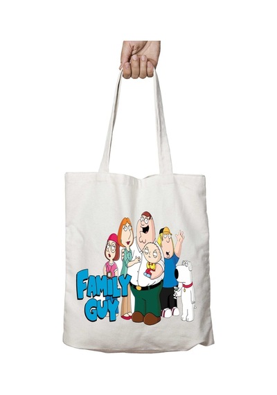 Art Hediye Family Guy İki Taraf Kalıcı Yıkanabilir Okul Plaj Omuz Bez Çanta Çok Renkli