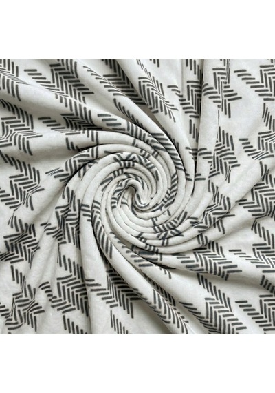 Prime Sleeks Geometrik Desenli Tv Battaniyesi 120x150 Cm Koltuk Şalı Diz Örtüsü - Siyah Siyah