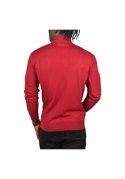 Deepsea Erkek Bordo Zigzag Desenli Yarım Balıkçı Yaka Dar Kesim Boğazlı Triko Kazak 2505496 Bordo