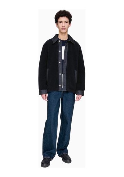 A.p.c Will Jacket Düz Kesim Klasik Yaka Raw Denim Detaylı Erkek Ceket Koyu Lacivert