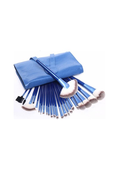 Tr 24 Parça Makyaj Fırça Çeyiz Seti Mavi