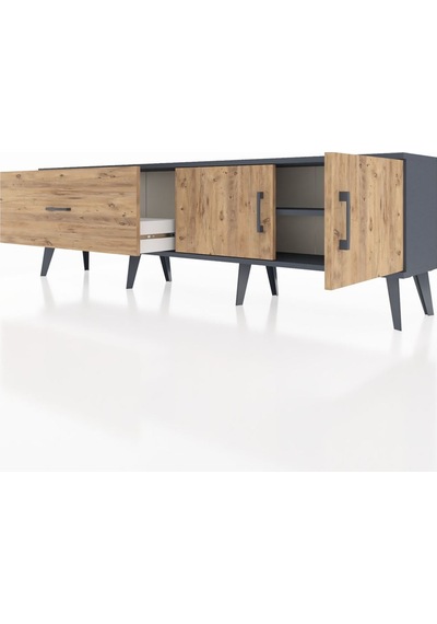 Arges Tv Ünitesi Tek Raflı Tek Çekmeceli 2 Kapaklı 176x30x51 Antrasit-çam/çam Atlas Çam/atlas Çam Arges Tv Ünitesi Tek Raflı Tek Çekmeceli 2 Kapaklı 176x30x51 Antrasit-çam/çam Atlas Çam/atlas Çam