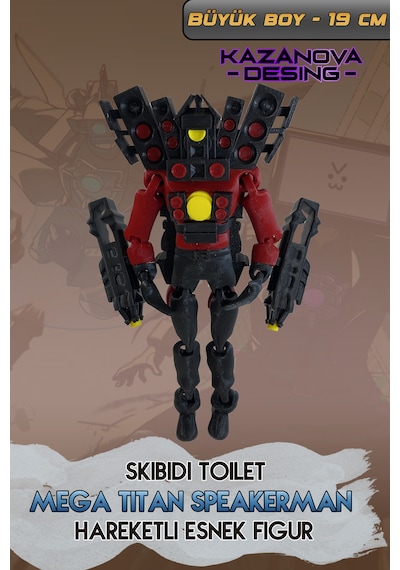 Kazanova Design Mega Titan Speakerman Hareketli Esnek Figür 19 Cm Skibidi Toilet Dekoratif