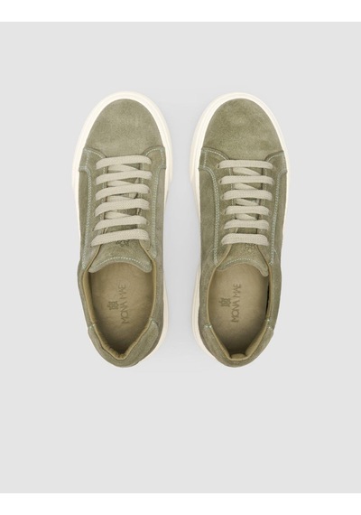 Monamae %100 Hakiki Deri Yeşil Kadın Sneaker YESIL