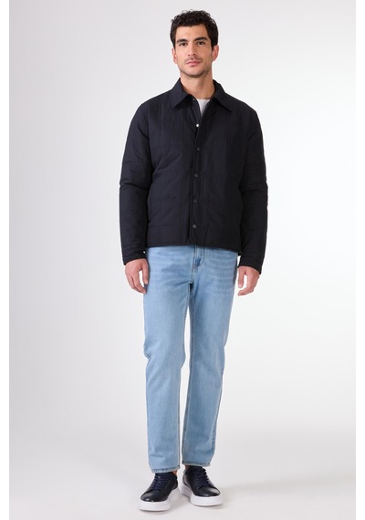 Dufy Lacivert Kapitone Erkek Mont - Slim Fit Lacivert