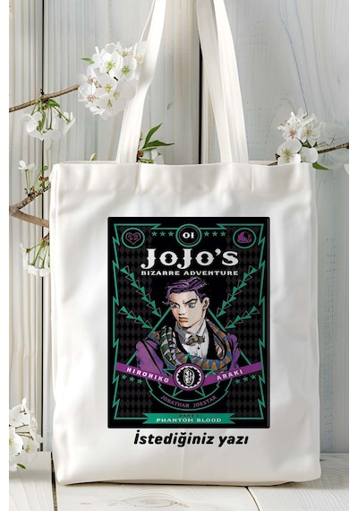 Art Hediye Jojo's Bizarre Adventureı Baskılı Bez Omuz Çantası Kişiye Özel Model 1 Çok Renkli
